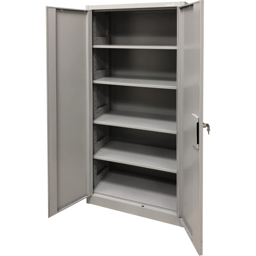 Storage Cabinet, Steel, 4 Shelves, 78" H x 36" W x 24" D, Grey Equipex