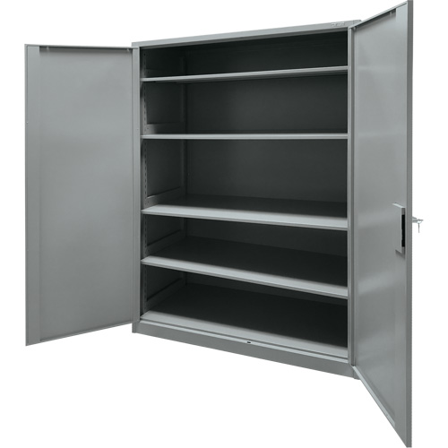 Armoire de rangement, Acier, 4 Tablettes, 78" h x 48" la x 24" P, Gris Equipex