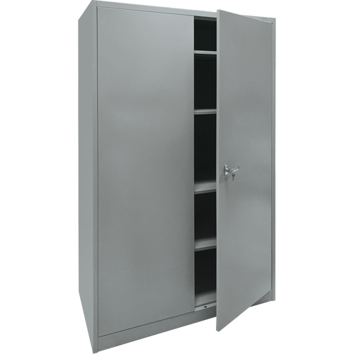 Armoire de rangement, Acier, 4 Tablettes, 78" h x 48" la x 24" P, Gris Equipex