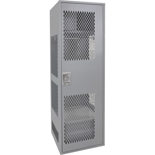 Casier pour &eacute;quipement avec porte, Acier, 24" la x 24" p x 72" h, Gris Equipex