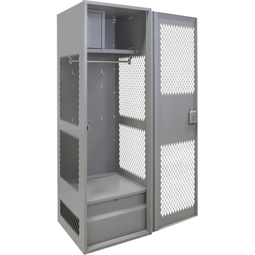 Casier pour &eacute;quipement avec porte, Acier, 24" la x 24" p x 72" h, Gris Equipex