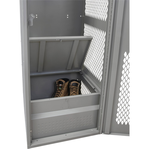 Casier pour &eacute;quipement avec porte, Acier, 24" la x 24" p x 72" h, Gris Equipex