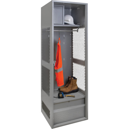 Casier pour &eacute;quipement, Acier, 24" la x 24" p x 72" h, Gris Equipex