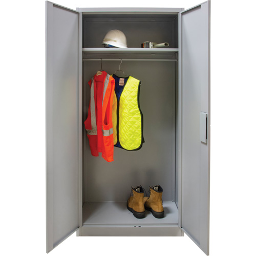 Armoire garde-robe, Acier, 36" la x 18" p x 72" h, Gris Equipex