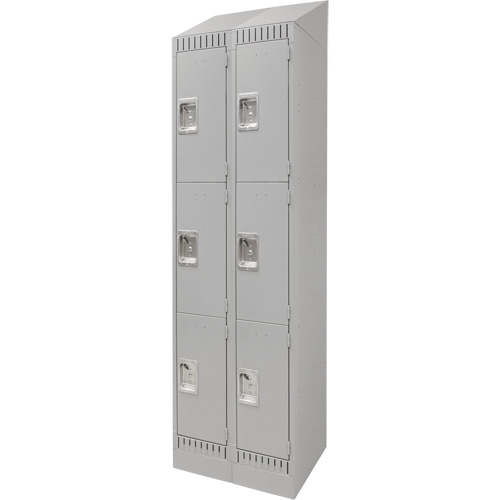 Casiers, 3 niveaux, Bloc de 2, 24" x 18" x 86", Acier, Gris, D&eacute;mont&eacute; Equipex