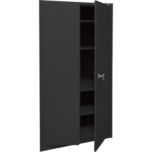 Storage Cabinet, Steel, 4 Shelves, 78" H x 36" W x 24" D, Black Equipex