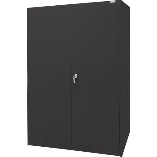 Storage Cabinet, Steel, 4 Shelves, 78" H x 48" W x 24" D, Black Equipex