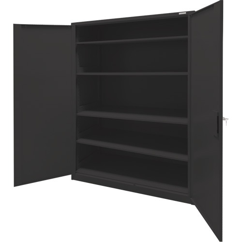 Storage Cabinet, Steel, 4 Shelves, 78" H x 48" W x 24" D, Black Equipex