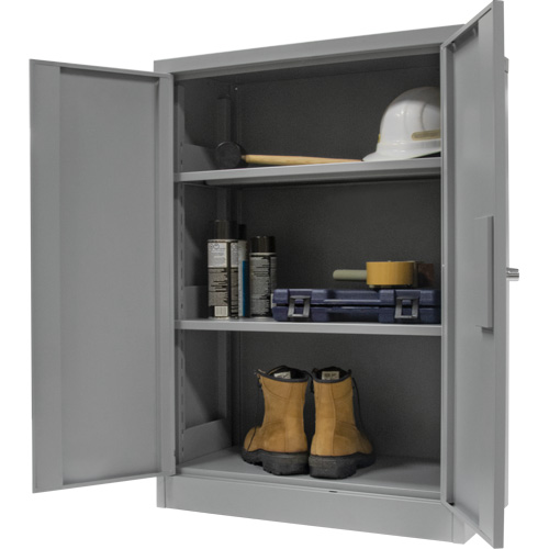 Armoire de rangement &agrave; hauteur de comptoir, Acier, 2 Tablettes, 42" h x 48" la x 24" P, Gris Equipex