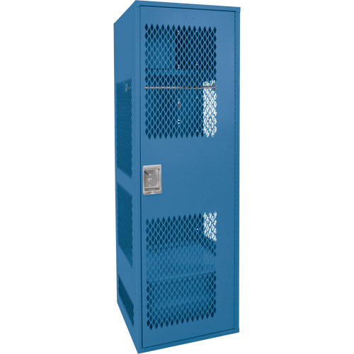 Gear Locker with Door, Steel, 24" W x 18" D x 72" H, Dark Blue Equipex