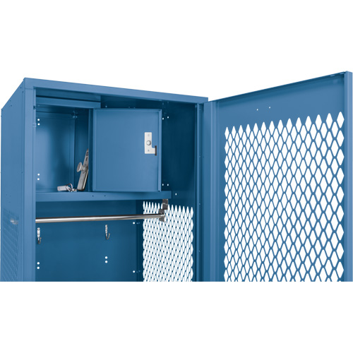 Gear Locker with Door, Steel, 24" W x 18" D x 72" H, Dark Blue Equipex