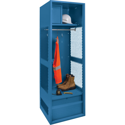 Gear Locker, Steel, 24" W x 24" D x 72" H, Dark Blue Equipex