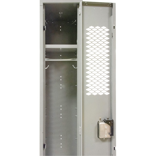 Casiers ventil&eacute;s, 12" x 18" x 88", Acier, Gris, D&eacute;mont&eacute;, Perfor&eacute; Equipex
