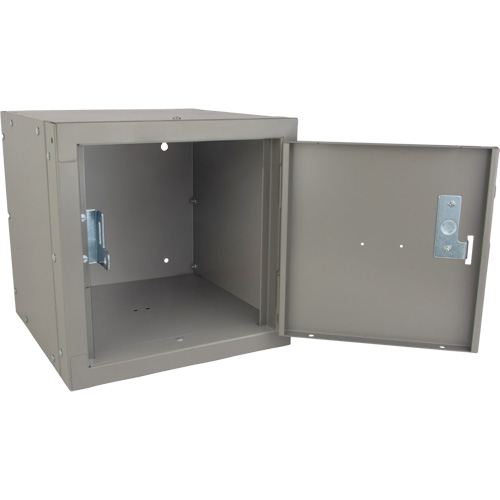 Casier cubique empilable, 12" x 12" x 12", Acier, Gris, D&eacute;mont&eacute; Equipex