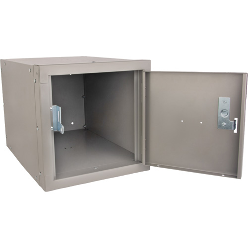 Casier cubique empilable, 12" x 18" x 12", Acier, Gris, D&eacute;mont&eacute; Equipex