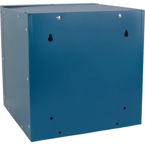 Casier cubique empilable, 12" x 12" x 12", Acier, Bleu, D&eacute;mont&eacute; Equipex