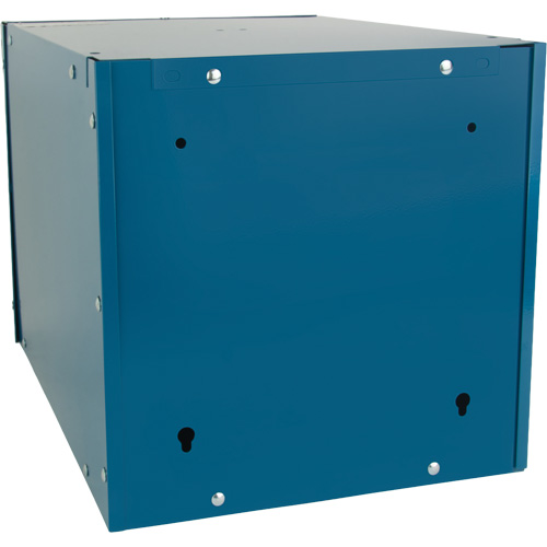 Casier cubique empilable, 12" x 18" x 12", Acier, Bleu, D&eacute;mont&eacute; Equipex