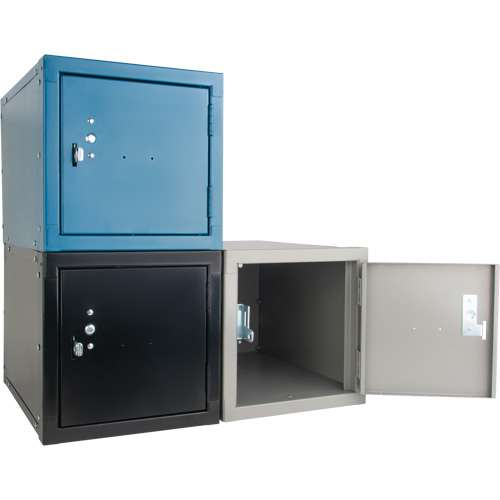 Casier cubique empilable, 12" x 18" x 12", Acier, Noir, D&eacute;mont&eacute; Equipex