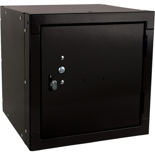 Casier cubique empilable, 12" x 12" x 12", Acier, Noir, D&eacute;mont&eacute; Equipex