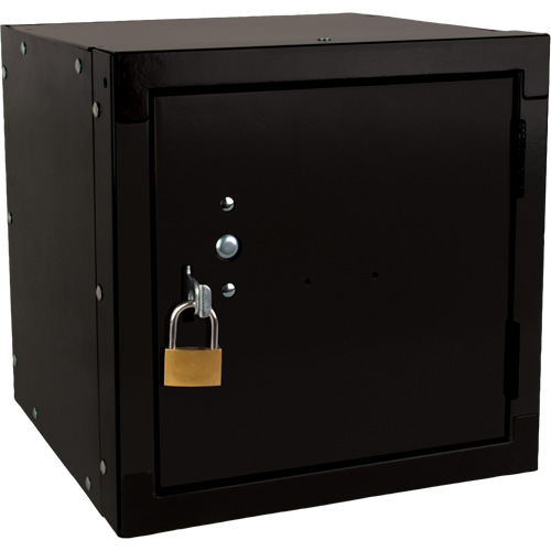 Casier cubique empilable, 12" x 12" x 12", Acier, Noir, D&eacute;mont&eacute; Equipex