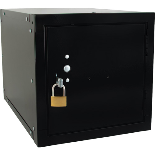 Casier cubique empilable, 12" x 18" x 12", Acier, Noir, D&eacute;mont&eacute; Equipex