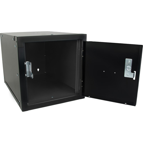 Casier cubique empilable, 12" x 18" x 12", Acier, Noir, D&eacute;mont&eacute; Equipex