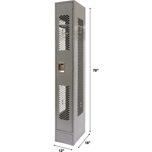 Casiers ventil&eacute;s, 12" x 18" x 78", Acier, Gris, D&eacute;mont&eacute;, Perfor&eacute; Equipex