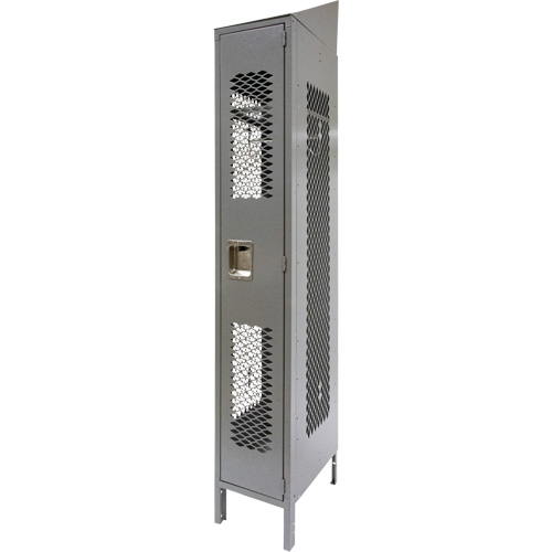 Casiers ventil&eacute;s, 12" x 18" x 88", Acier, Gris, D&eacute;mont&eacute;, Perfor&eacute; Equipex