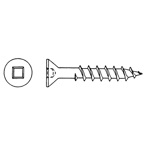 Vis &agrave; t&ecirc;te plate pour bois, #6 x 1-3/4" lo, Zingu&eacute; Equipex