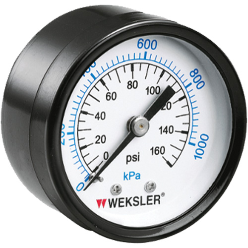 Manom&egrave;tre sec,  1-1/2", 0 - 160 psi, Fixation arri&egrave;re, Analogique Equipex