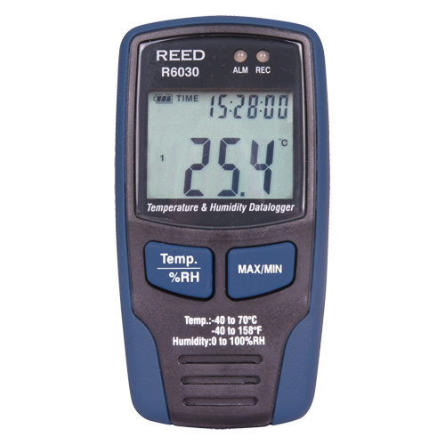 Temp/RH Data Logger with Calibration Certificate, 40°C to 70°C (-40°F to 158°F) Equipex