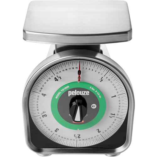 Pelouze Mechanical Portion Control Scale, 5 lbs. / 2.3 kg Cap., 10 g / 0.5 oz. Graduations Equipex