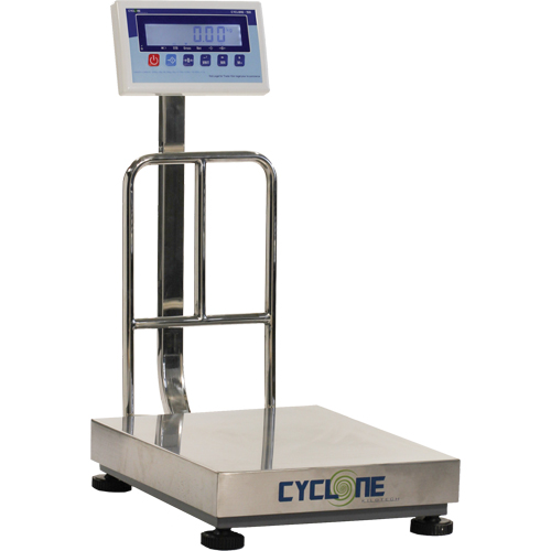 Balance &agrave; plateforme et d'&eacute;tabli Cyclone 150, Capacit&eacute; de 300 lb / 150 kg, 15-3/4" lo x 19-7/10" la Equipex