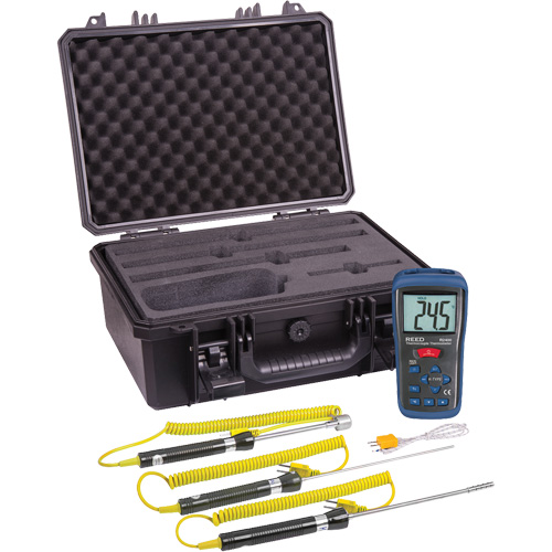 Thermocouple Thermometer Kit, Contact, Digital, -58-2000°F (-50-1300°C) Equipex