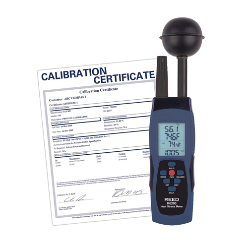Compteur de contrainte thermique au thermom&egrave;tre-globe mouill&eacute; (WBGT) avec certificat de calibration Equipex