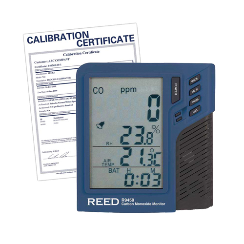Compteur de monoxyde de carbone avec temp&eacute;rature et humidit&eacute; avec certificat de calibration Equipex