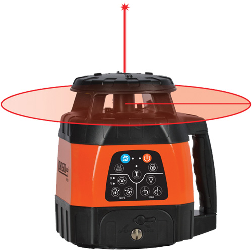 Laser rotatif horizontal et vertical &agrave; nivellement automatique et faisceau rouge, 200' (60 m), 635 N.m Equipex