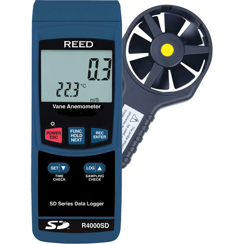 Thermo-Anemometer, Data Logging, 0.4 - 30 m/sec Air Velocity Range Equipex