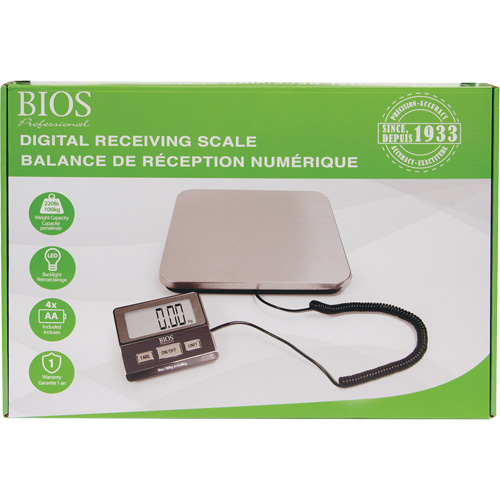 Digital Receiving Scale, 220 lbs. Cap., 1 lbs. Graduations Equipex
