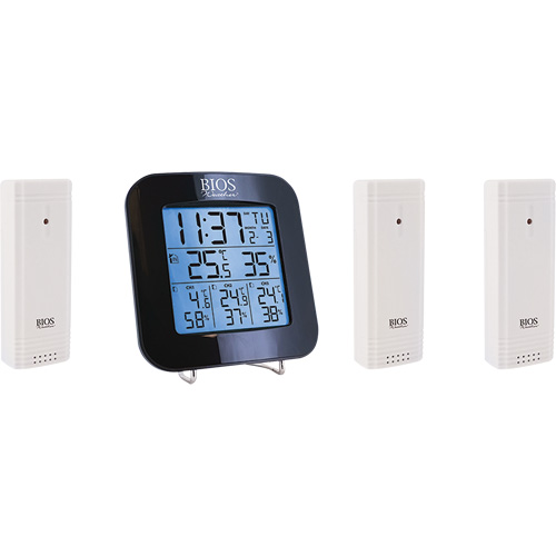 Station m&eacute;t&eacute;orologique sans fil avec 3 capteurs, Sans contact, Num&eacute;rique, 40-158°F (-40-70°C) Equipex