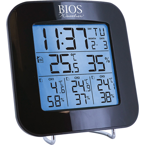 Station m&eacute;t&eacute;orologique sans fil avec 3 capteurs, Sans contact, Num&eacute;rique, 40-158°F (-40-70°C) Equipex