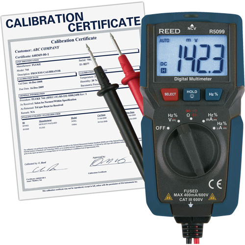 Compact Multimeter with Non-Contact Voltage and Calibration Certificate, AC/DC Voltage, AC/DC Current Equipex