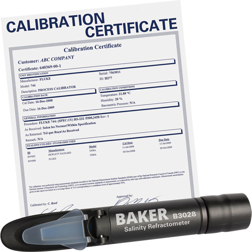 R&eacute;fractom&egrave;tre avec certificat ISO, Analogue (verre-regard)-Num&eacute;rique, Salinit&eacute; Equipex