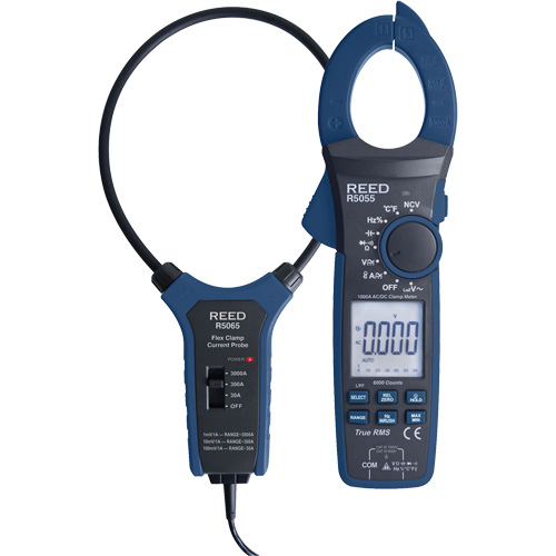 Pince amp&egrave;rem&eacute;trique v.e.v avec sonde de courant flexible et certificat ISO, Tension c.a./c.c., Courant c.a./c.c. Equipex