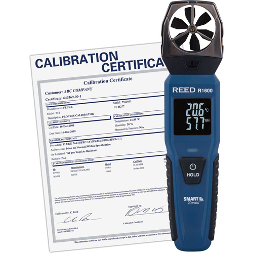 An&eacute;mom&egrave;tre &agrave; h&eacute;lices Bluetooth Smart avec certificat de calibration, Enregistrement des donn&eacute;es, Gamme de v&eacute;locit&eacute; d'air de 0,6 - 25 m/sec/118 - 4921 pi/min/2,1 - 90 km/h/1,3 - 55,9 mi/h Equipex