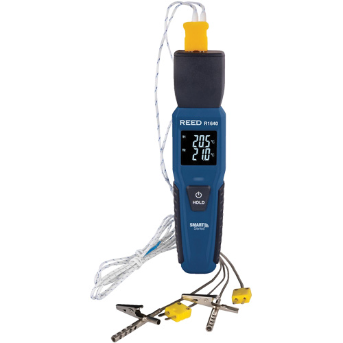 R1640 Smart Series Thermocouple Thermometer with Oven/Freezer Thermocouple Probes, Contact, Digital, 32-122°F (0-50°C) Equipex