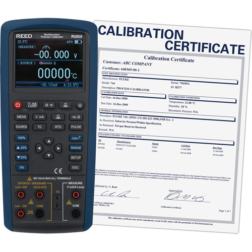 Multifunction Process Calibrator with ISO Certification, Without Data Logging, Portable, 5 Processes Equipex