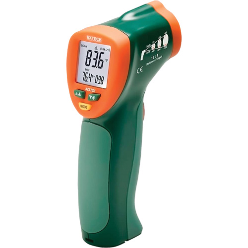 Mini thermom&egrave;tre &agrave; infrarouge &agrave; large gamme, Sans contact, Num&eacute;rique, -25-1200°F (-50-650°C) Equipex