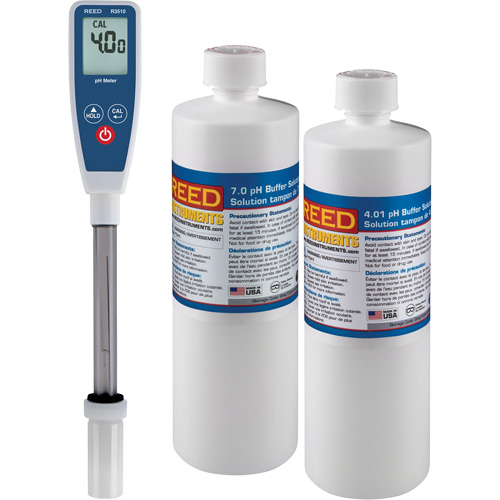 Long Stem pH Meter & 4pH/7pH Buffer Solution Kit Equipex