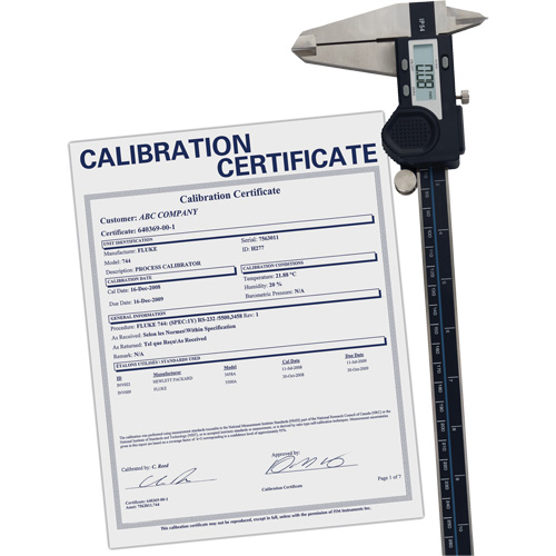 Digital Caliper with Traceable Certificate, 0.0005" (0.01 mm) Resolution, 0" - 12" (0 mm - 300 mm) Range Equipex